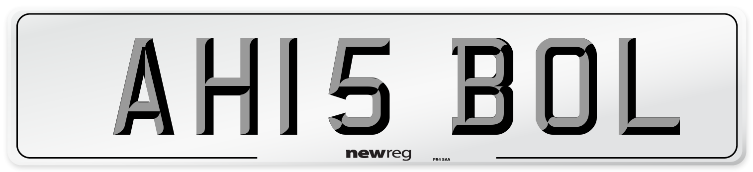 AH15 BOL Number Plate from New Reg